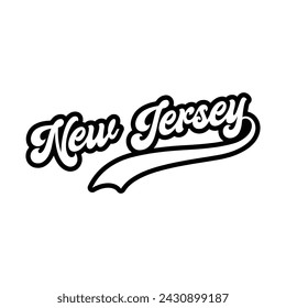 New Jersey hand lettering design calligraphy vector, New Jersey text vector trendy typography design