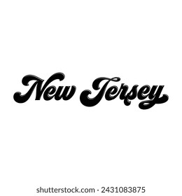 New Jersey hand lettering design calligraphy vector, New Jersey text vector trendy typography design