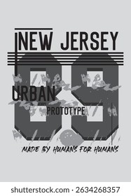 New Jersey Human Prototype, Vector de moda de diseño de camiseta
