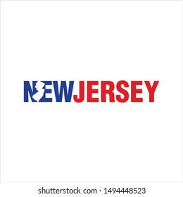 New Jersey Logo. Map Symbol. Sign Icon. Vector Eps 10.