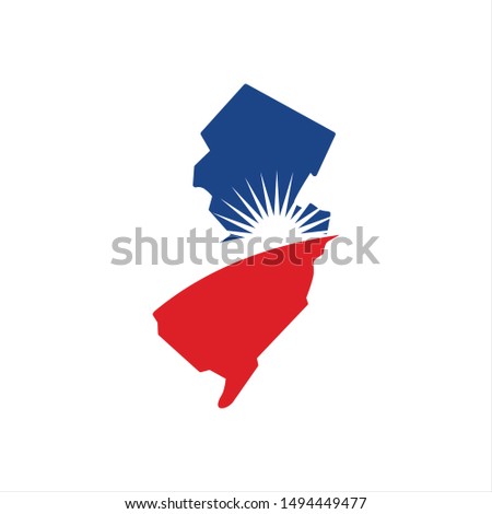 New Jersey Logo. Map Symbol. Sign Icon. Vector Eps 10.