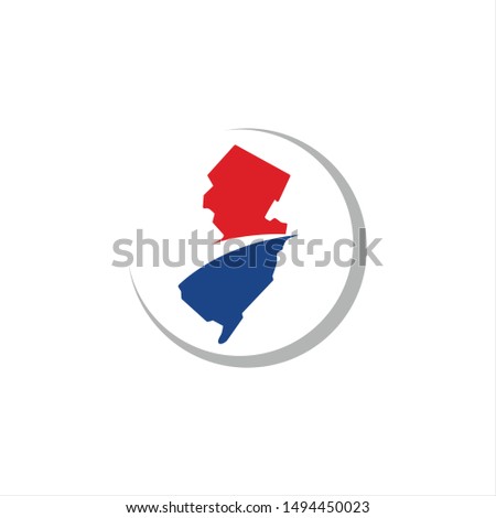 New Jersey Logo. Map Symbol. Sign Icon. Vector Eps 10.