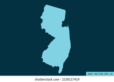 NEW JERSEY map ,Abstract mash line and point scales on dark background for your web site design map logo, app, ui ,Travel. Vector illustration eps 10.