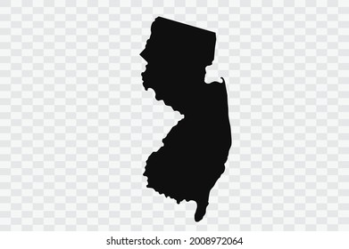  NEW JERSEY map black Color on Backgound png