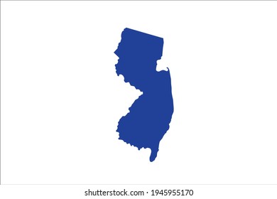 NEW JERSEY Map blue Color on White Backgound