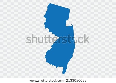 NEW JERSEY Map blue Color on Backgound png
