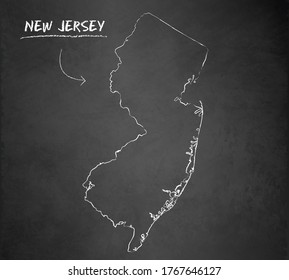 Carte du New Jersey carte tableau noir tableau noir image vectorielle