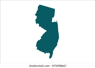 NEW JERSEY Map Color on White Backgound