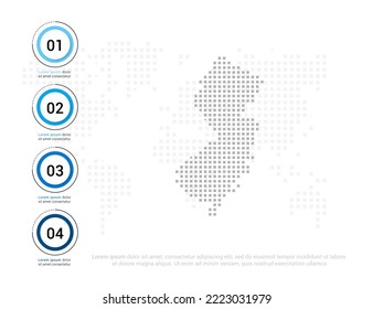 New Jersey map of dots gray for presentation. Creative concept for infographic.