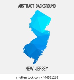 New Jersey map in geometric polygonal,mosaic style.Abstract tessellation,modern design background. Vector illustration EPS8