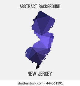 New Jersey map in geometric polygonal,mosaic style.Abstract tessellation,modern design background. Vector illustration EPS8
