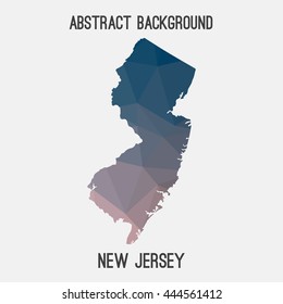 New Jersey map in geometric polygonal,mosaic style.Abstract tessellation,modern design background. Vector illustration EPS8