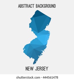 New Jersey map in geometric polygonal,mosaic style.Abstract tessellation,modern design background. Vector illustration EPS8