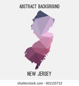 New Jersey map in geometric polygonal,mosaic style.Abstract tessellation,modern design background,low poly. Vector illustration.