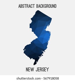 New Jersey map in geometric polygonal,mosaic style.Abstract tessellation,modern design background. Vector illustration