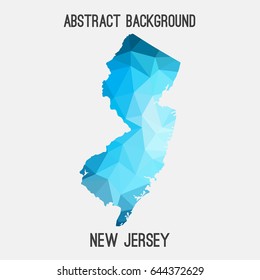 New Jersey map in geometric polygonal,mosaic style.Abstract tessellation,modern design background,low poly. Vector illustration.