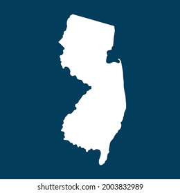 NEW JERSEY map High Detailed on green background. white color . Abstract design vector illustration eps 10