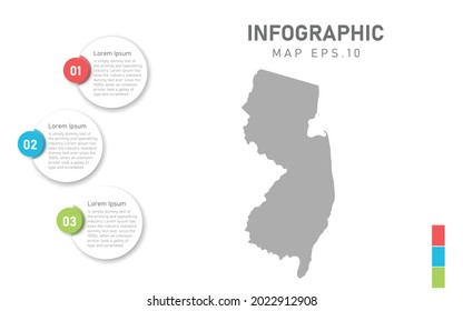 NEW JERSEY map infographic. Global business marketing concept. World transportation infographics data.
