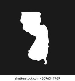 New Jersey map on black background