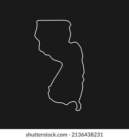 New Jersey map on black background