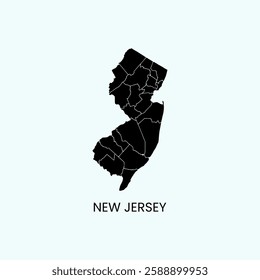 New Jersey Map Outline Stock Illustrations.