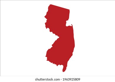 NUEVO Mapa JERSEY Color rojo sobre fondo blanco