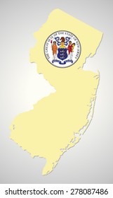 new jersey map with seal