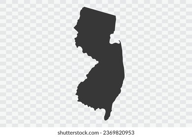 NEW JERSEY Map Shadow Color on White Background quality files Png