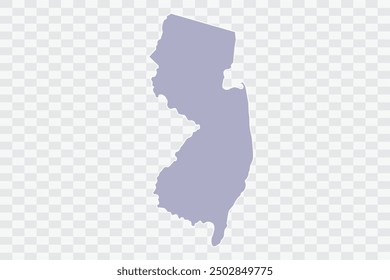 NEW JERSEY Map silver Color on White Background quality files Png