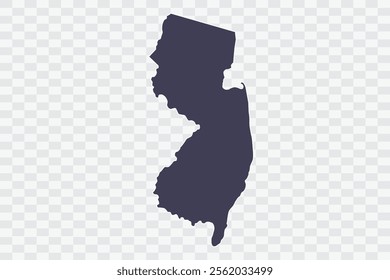 NEW JERSEY Map Slate Color on White Background quality files Png