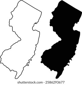 New Jersey Map U.S. Icon Design On White Background