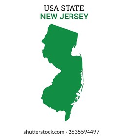 New Jersey map of USA state. New Jersey map vector illustration. New Jersey vector map on white background.