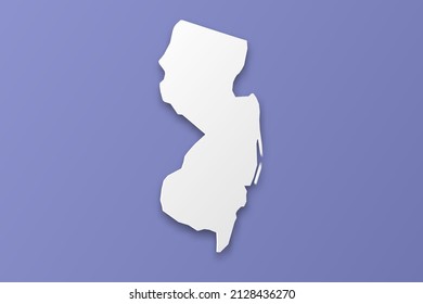 New Jersey Map - USA, United States of America Map vector template with paper style including shadow and white color on purple background for design, infographic - Vector illustration eps 10