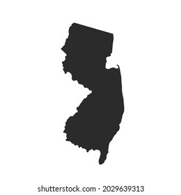 NEW JERSEY map vector, dark color.isolated on transparent background. 