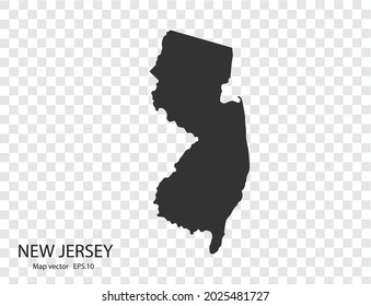 NEW JERSEY map vector, isolated on transparent background