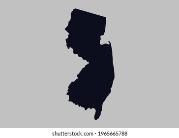 New Jersey map vector,Not isolated blue color on gray background