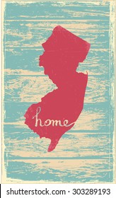New Jersey nostalgic rustic vintage state vector sign