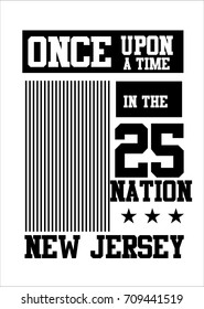 new jersey once upon a time,t-shirt print poster vector illustration