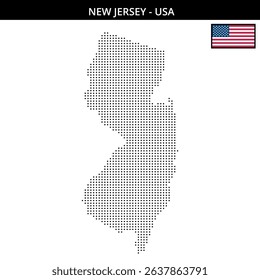 New Jersey outline filled with dots