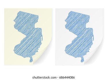 New Jersey scribble map on a white background.