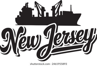 New Jersey Ship Silhouette Vector