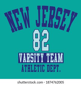 Ilustración vectorial del lema de Nueva Jersey para camisetas y otros usos