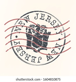 New Jersey Stamp Postal. Silhouette Seal. Passport Round Design. Vector Icon. Design Retro Travel. National Symbol.