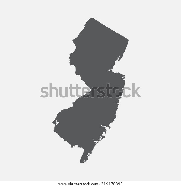 New Jersey State Border Map Stock Vector (Royalty Free) 316170893 ...