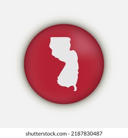 New Jersey state circle map with shadow