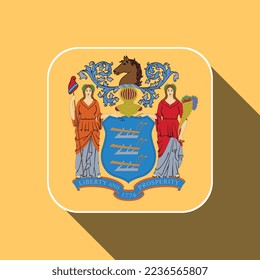 New Jersey state flag. Vector illustration.