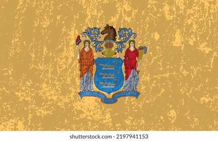 New Jersey state grunge flag. Vector illustration.