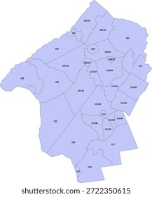 New Jersey State Hunterdon County Vektor Zensus Tract Polygon basierend auf Tiger 2020 Census Data
