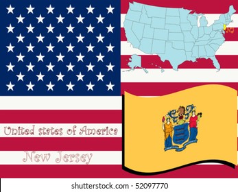 new jersey state illustration, abstract vector art