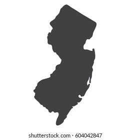 New Jersey state map in black on a white background. Vector illustration